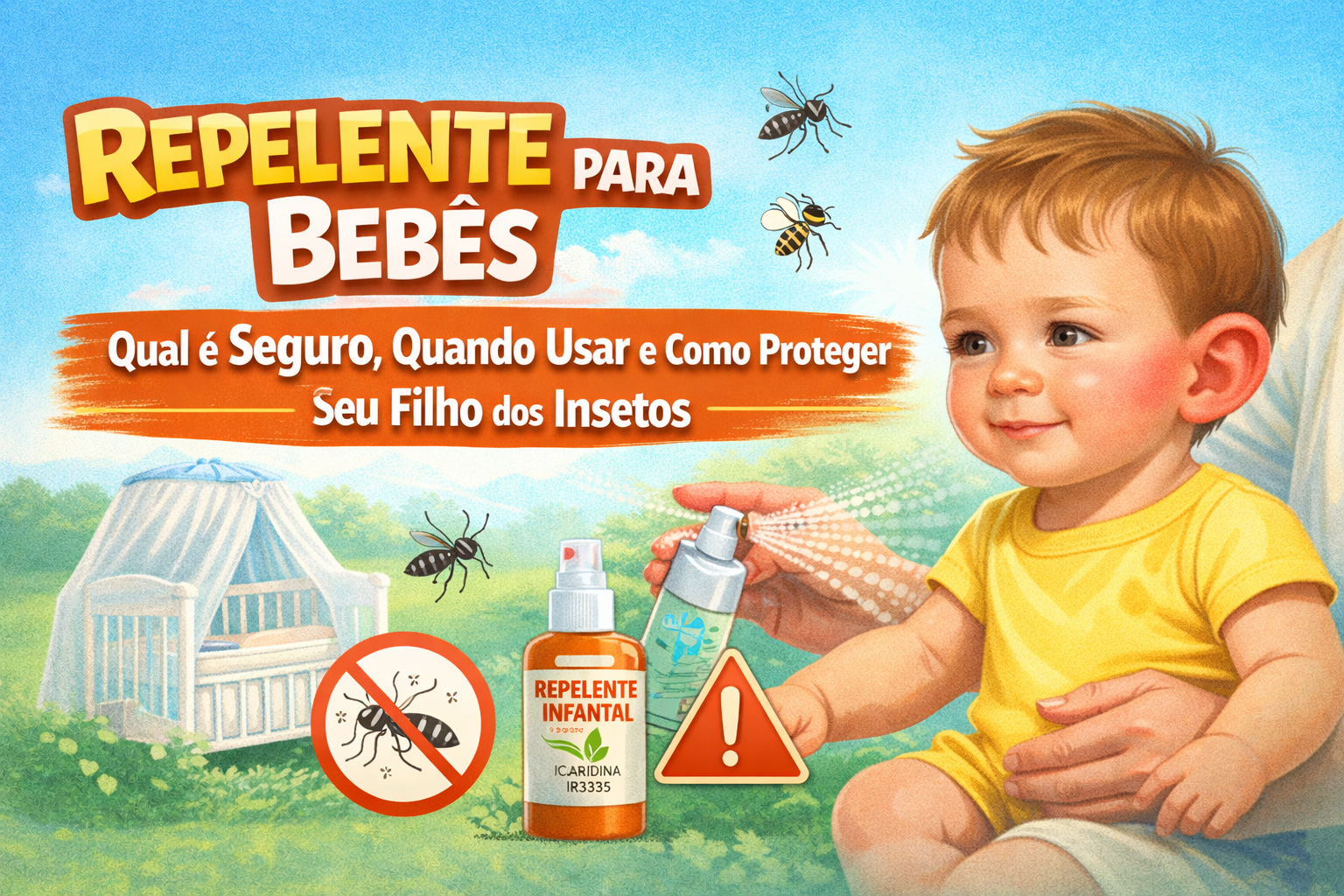 Repelente para Bebês: Qual é Seguro, Quando Usar e Como Proteger Seu Filho dos Insetos