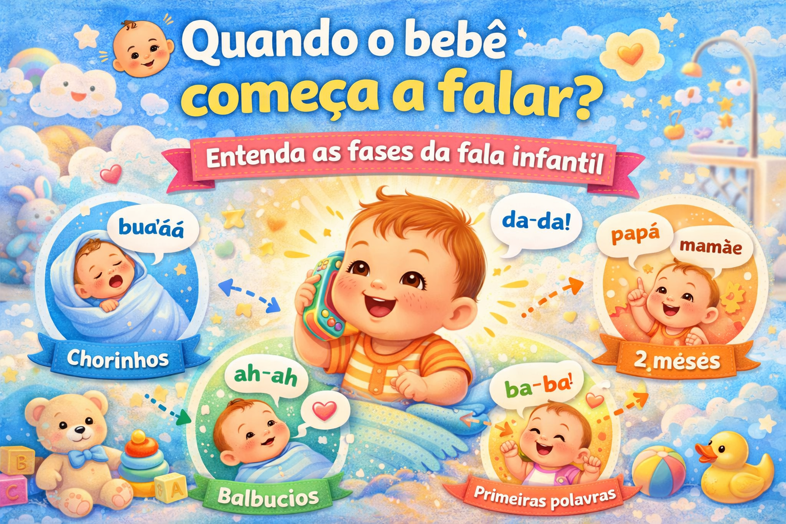 👶 Quando o bebê começa a falar? Entenda as fases da fala infantil