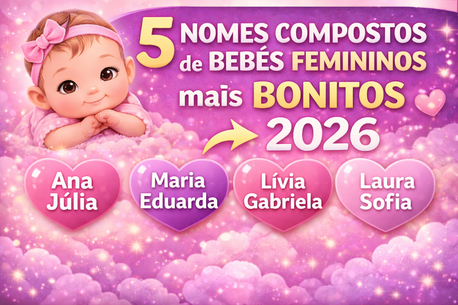 👶 5 nomes compostos femininos mais bonitos para bebê em 2026