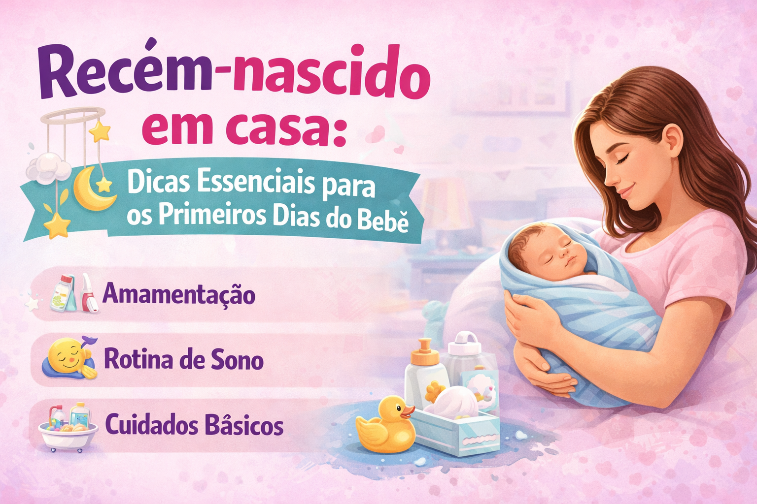 Recém-nascido em casa: dicas essenciais para os primeiros dias do bebê