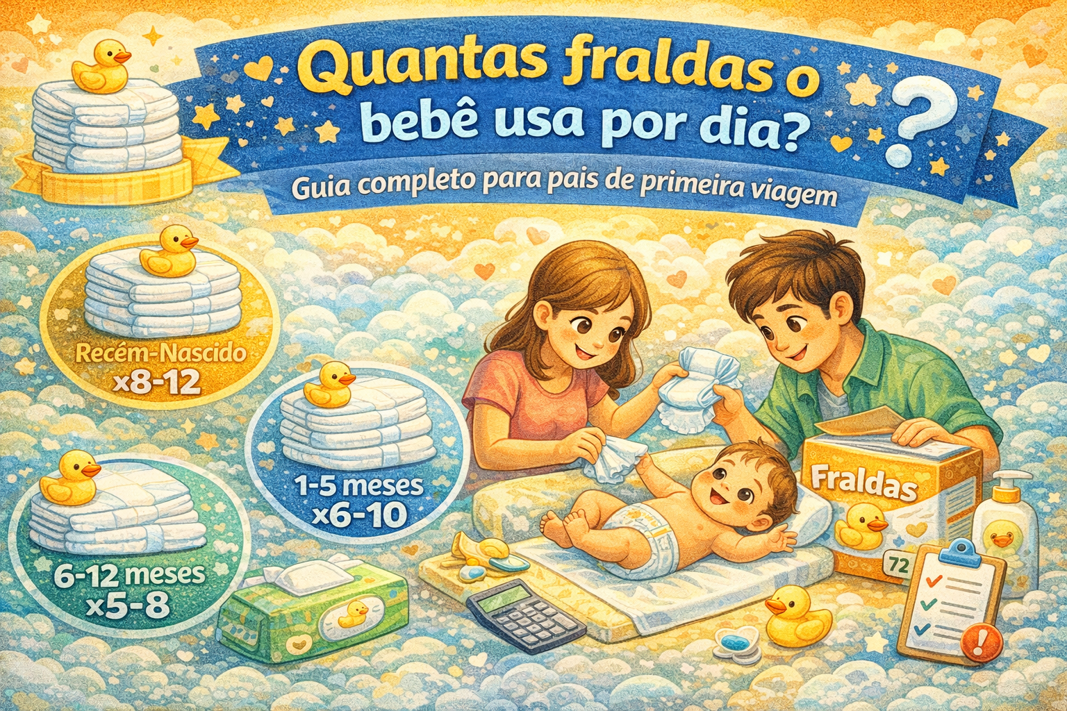 👶 Quantas fraldas o bebê usa por dia? Guia completo para pais de primeira viagem