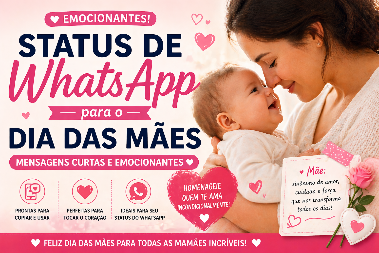 💖 Status de WhatsApp para o Dia das Mães (Emocionantes)